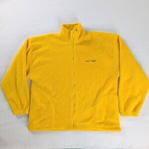 VTG Yellow Full Zip Las Vegas Fleece Jacket With Pockets